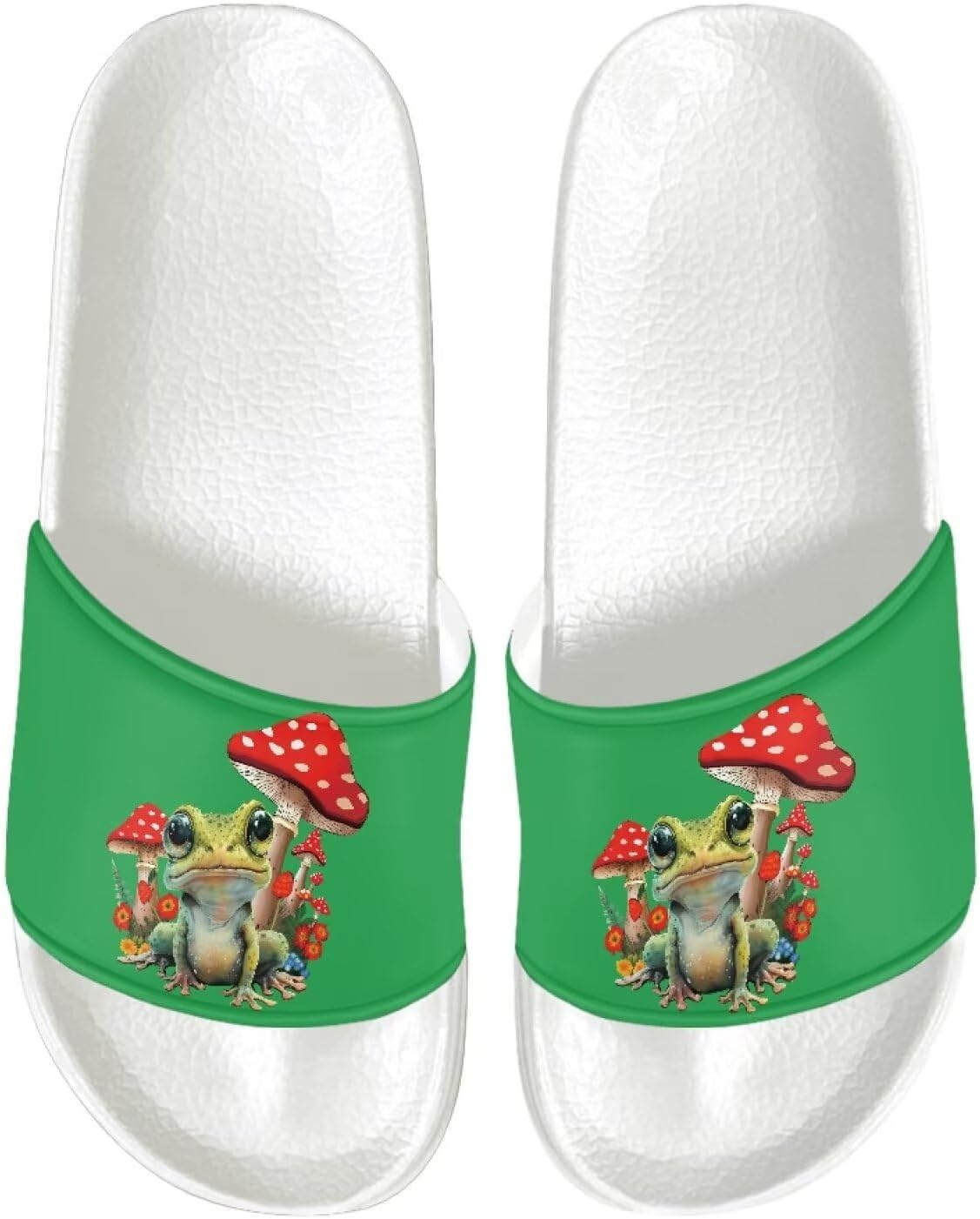 

Сандалии JUDENTIDOS с открытым носком, шлепанцы для душа, нескользящие, из EVA, для женщин, Funny Frog With Mushroom