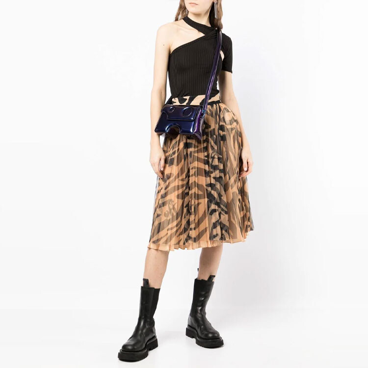 Юбка длинная Off-White Zebra-print, коричневый — фото 2