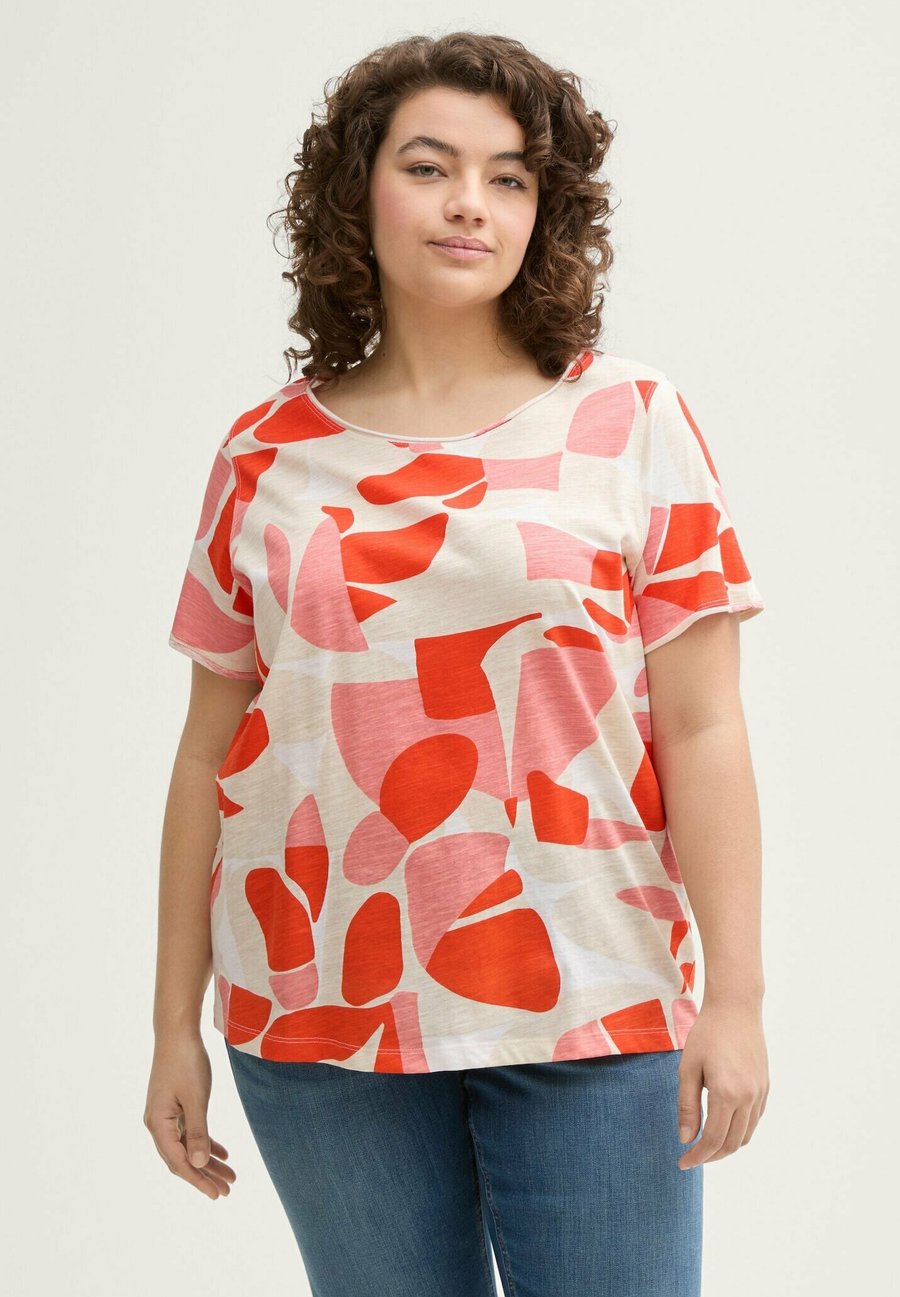 

Футболка TOM TAILOR MIT RUNDHALSAUSSCHNITT, Red Dots And Shapes Design/Red