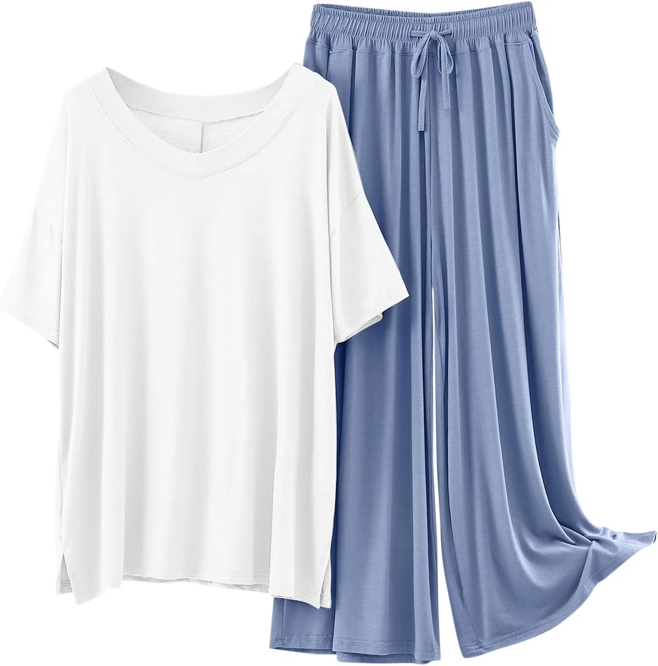 Пижамный комплект с карманами, Light Blue, бренд не указан