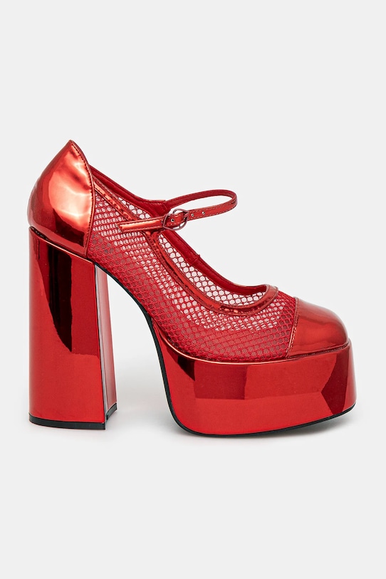 Черные туфли X Rocky Horror Show Regular Frankie Fan в сеточку Koi Footwear, красный — фото 2