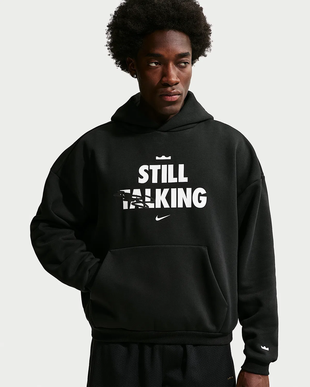 Мужская баскетбольная толстовка Nike Therma-FIT Brushed Pullover LeBron "Shut Up and Dribble", Black