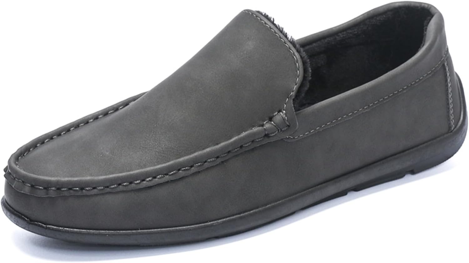 

Мужские лоферы с флисовой подкладкой: легко надевать, ультратеплый внутренний слой, амортизирующая подошва- изящный прошитый дизайн, идеально подходят для повседневной носки и холодной погоды Khwfjas, серый