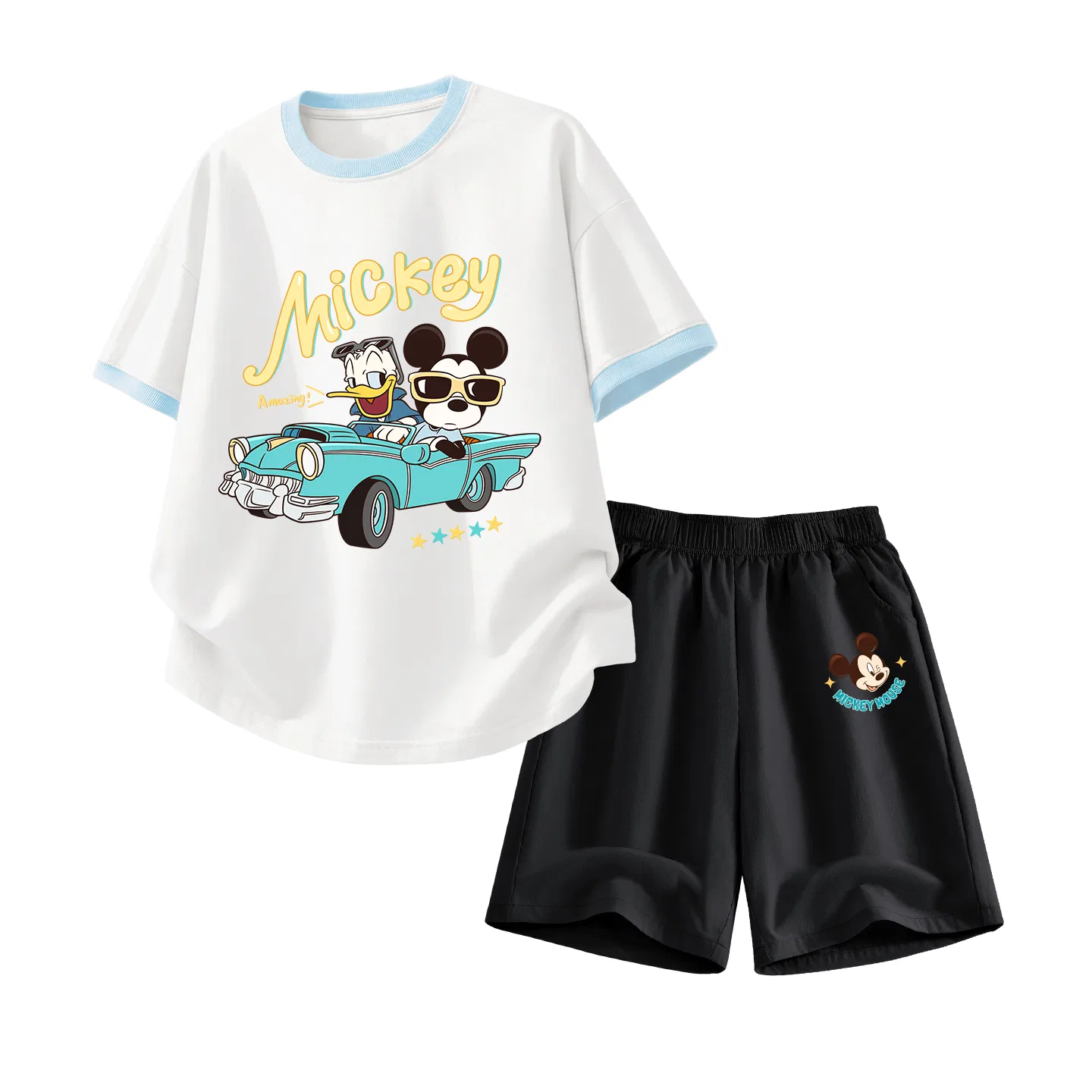 Детский спортивный костюм Disney Kids Casual Sportswear с круглым вырезом, бело-фиолетовый — фото 3