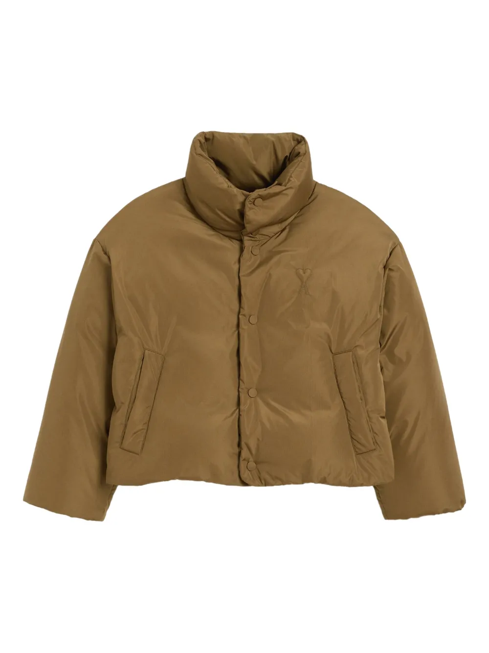 

Пуховик с тисненым логотипом AMI Paris, зеленый