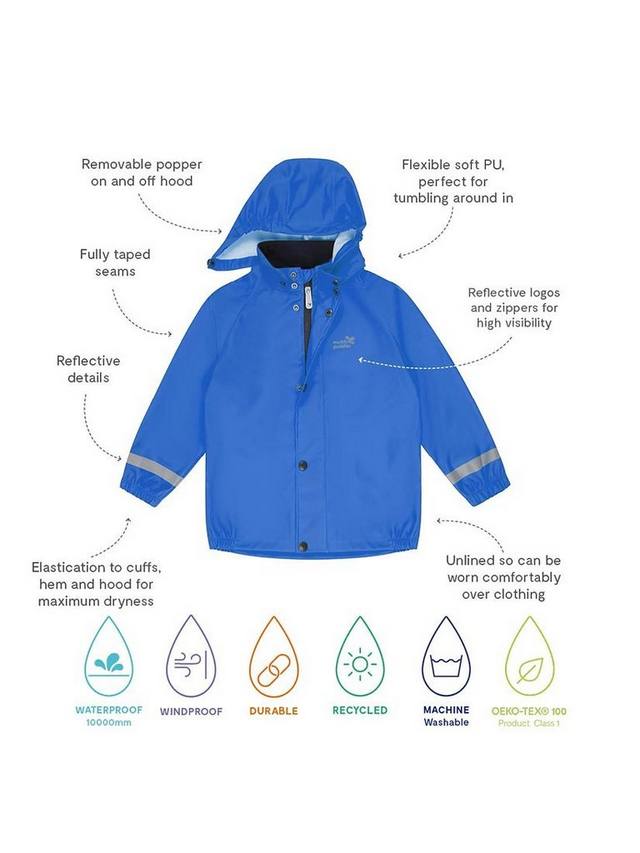 Детская водонепроницаемая куртка для дождливых дней Muddy Puddles, Blue — фото 4