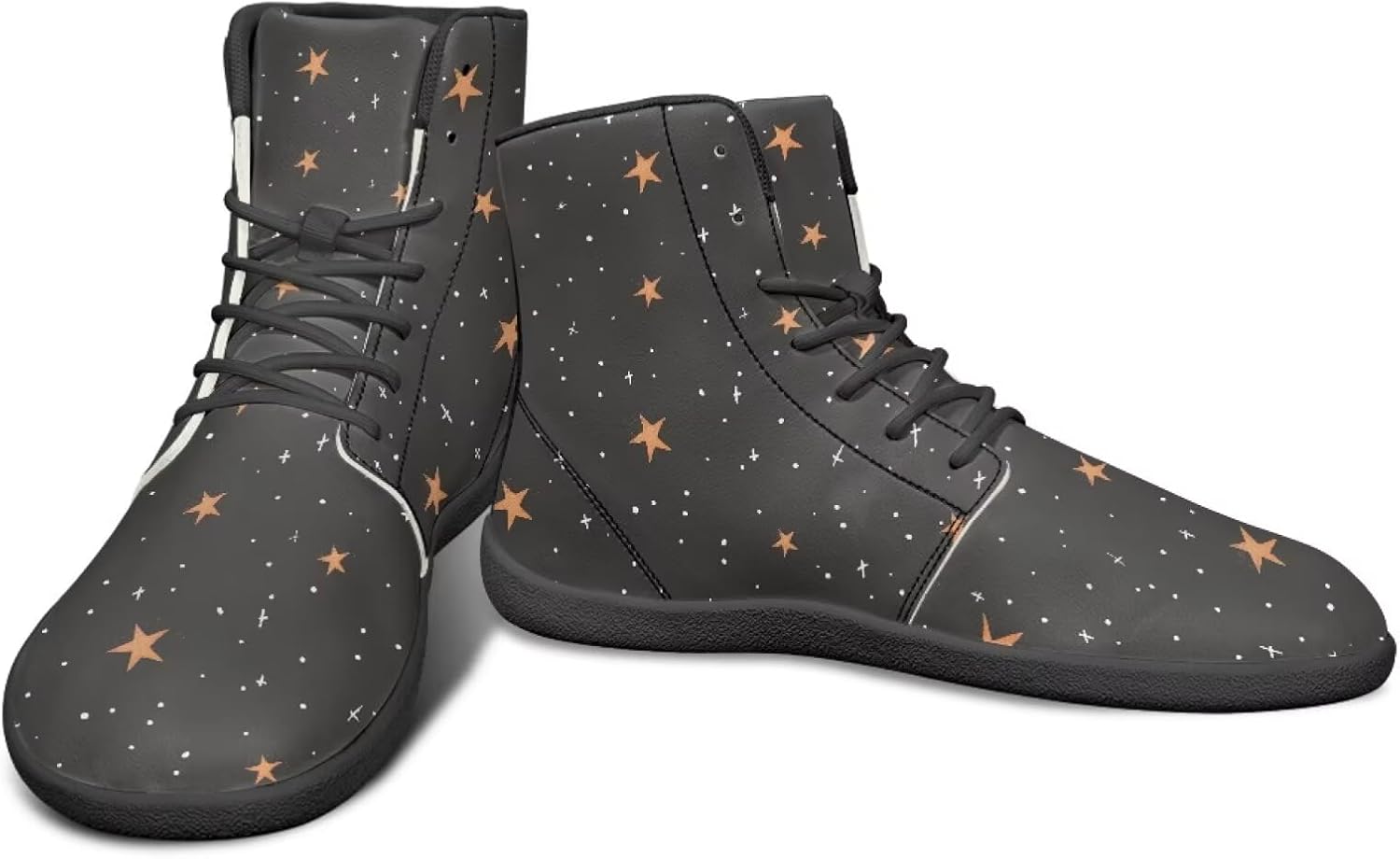 

Высокие минималистичные кроссовки для мужчин с рисунком «Звездное небо», с нулевым перепадом высоты подошвы, легкие, для бега и ходьбы Watdotory, Star Dots Pattern