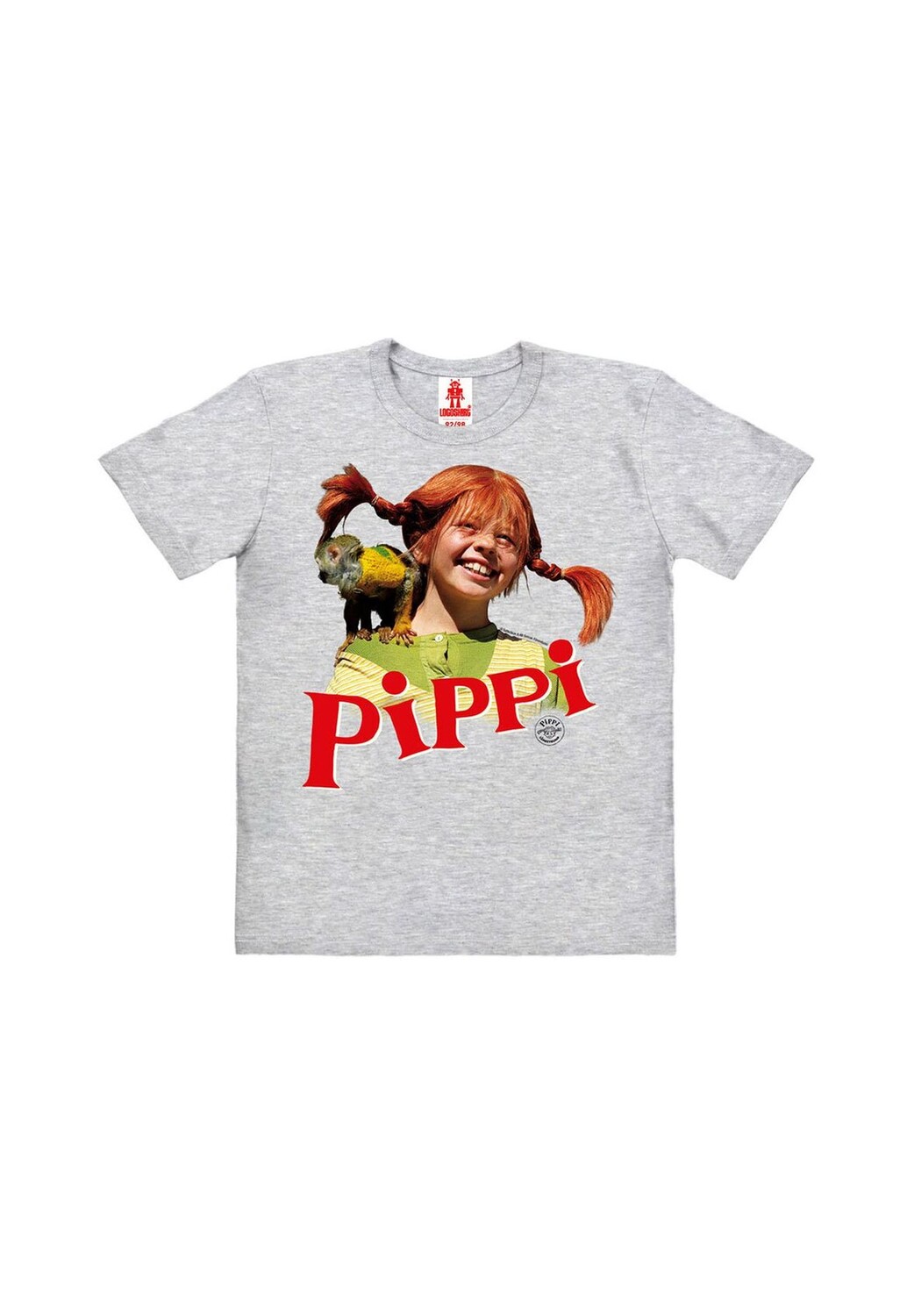 

Футболка Organic Kids «Пеппи Длинныйчулок» - Mr Nilsson LOGOSHIRT, цвет Grey Melange