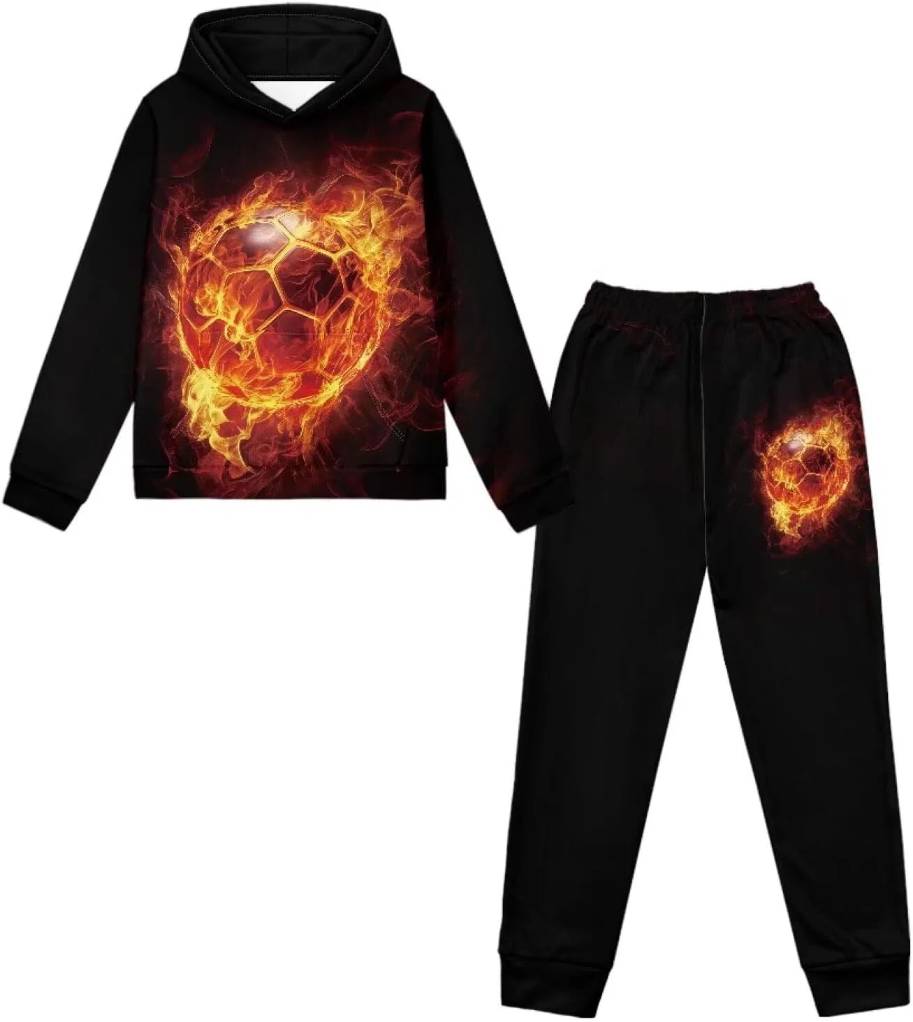 Детский спортивный костюм из худи и джоггеров Uppodwarkid, Big Fire Football — фото 3