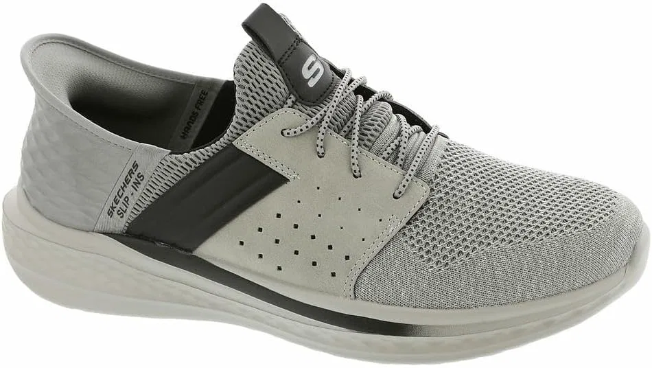 Мужские вязаные слипоны Skechers Slade Ocon 210811 с ​​эластичным шнурком, Gray — фото 2