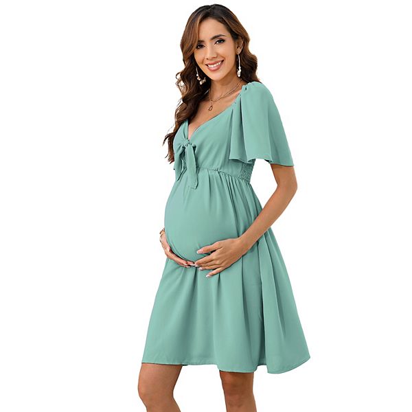 

Женское повседневное платье-мини с декольте sweetheart для беременных Seoria, Light Green