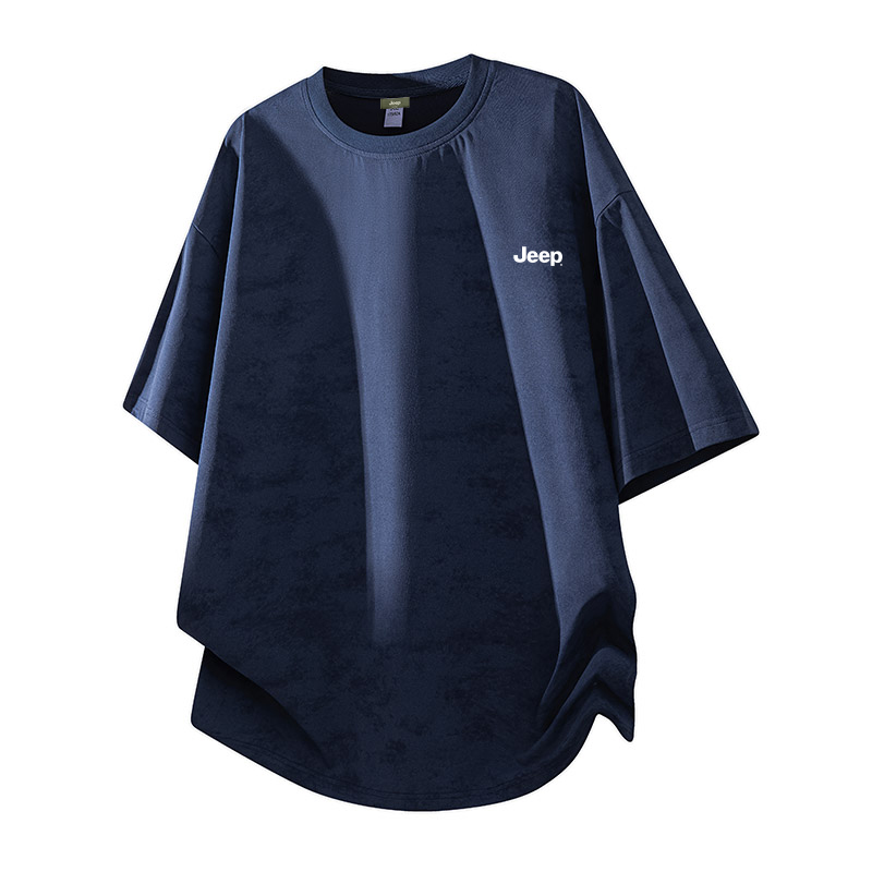 

Футболка Unisex Crew Neck тонкая прямая посадка Jeep, темно-синий