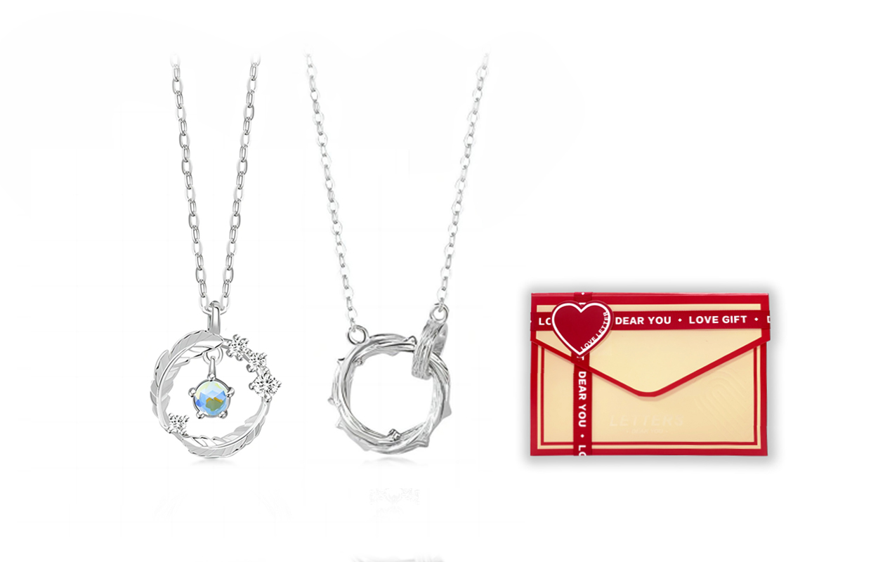 

Унисекс ожерелье GIFU, Feather You Companion Feather Couple Necklace + [Love Frequency Gift Box]