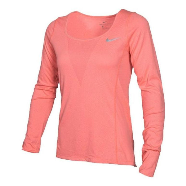 

Футболка (WMNS) Nike Zonal Cooling Relay Long Sleeve Top 'Red Pink', розовый