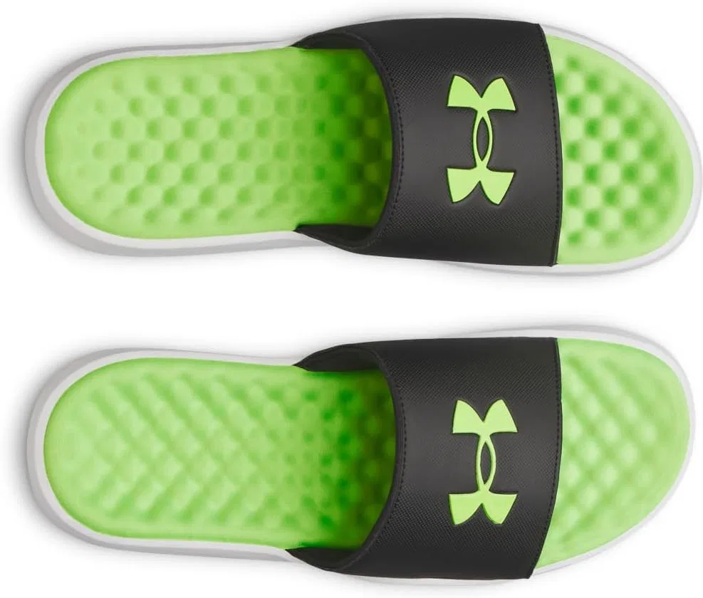 Мужские сандалии Under Armour Ignite Pro 8 с фиксированным ремешком, 003 Black White Hyper Green — фото 4
