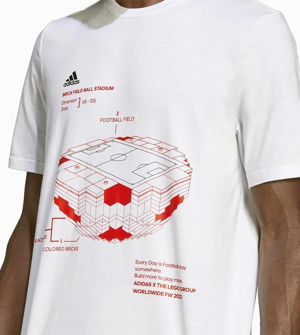 Футболка adidas X Lego с принтом, белая — фото 3
