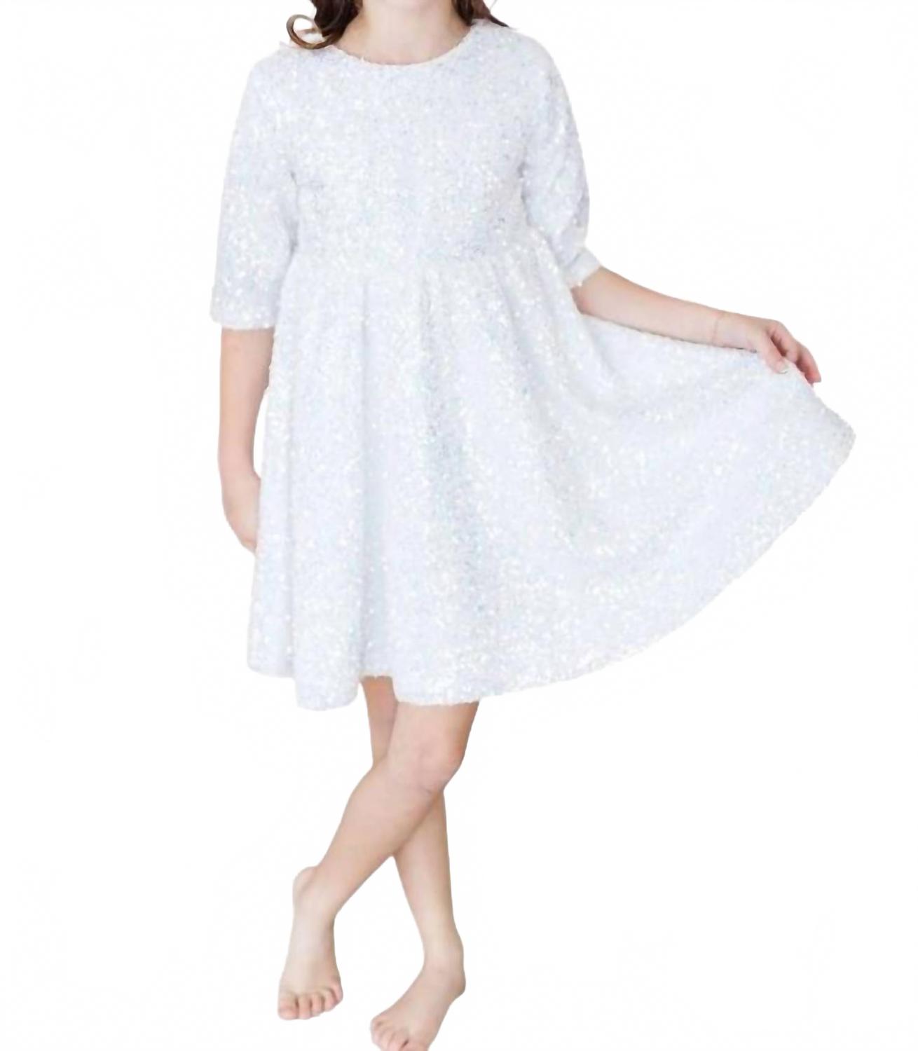 

Mila & Rose Детское диско-платье с пайетками, белое