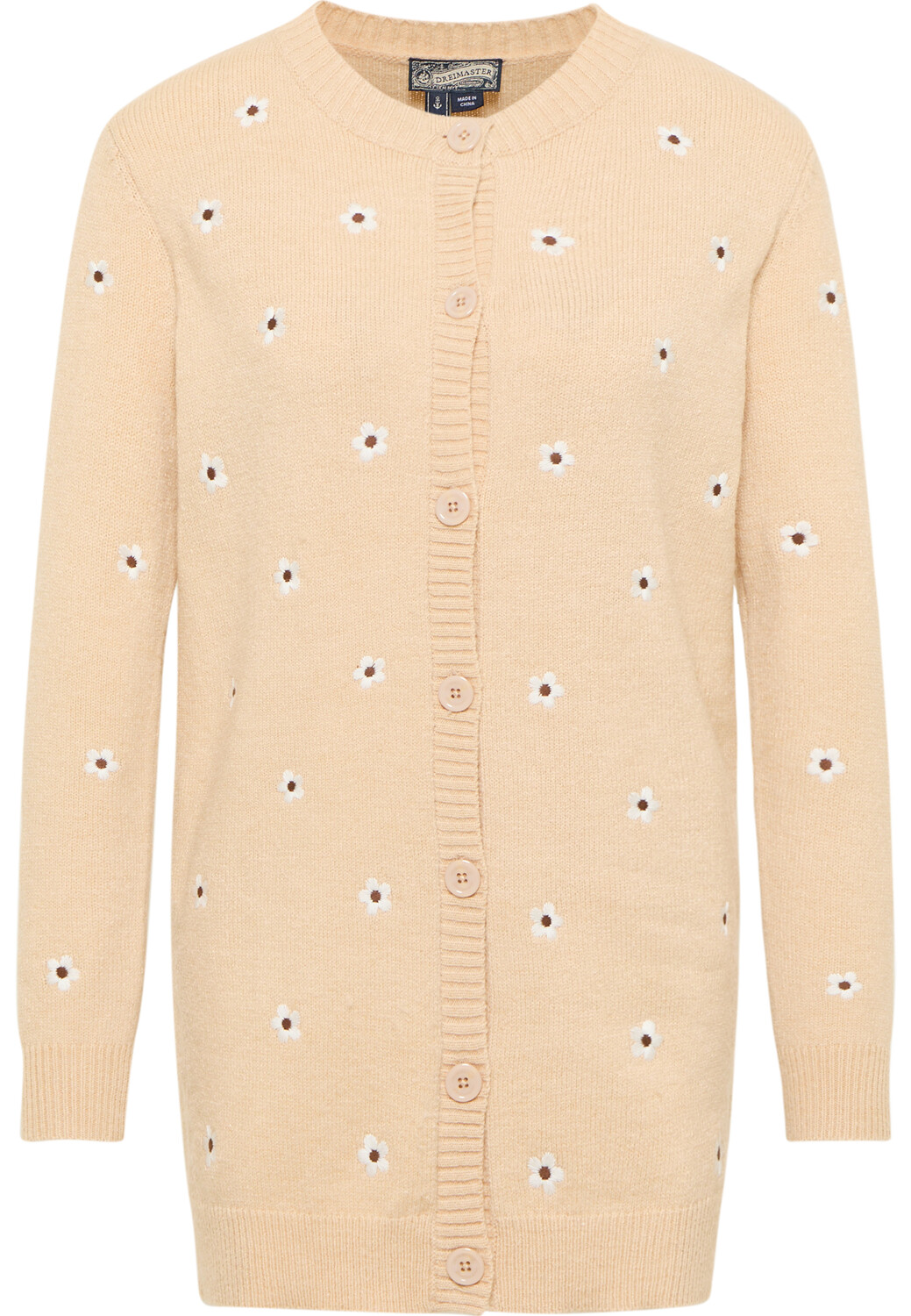 

Толстовка DreiMaster Strickjacke Mit Stickerei, бежевый