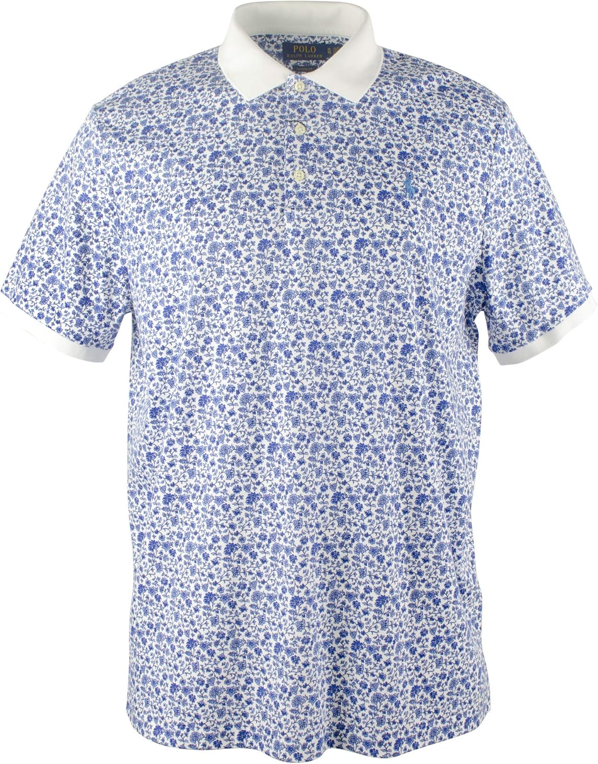 

Polo Ralph Lauren Big & Tall, поло Pima с коротким рукавом, облегающий крой, для больших и больших размеров, White Multi