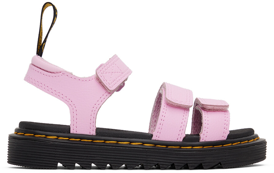 

Kids Pink Кожаные сандалии для больших детей Klaire Athena Бледно-розовые Dr. Martens