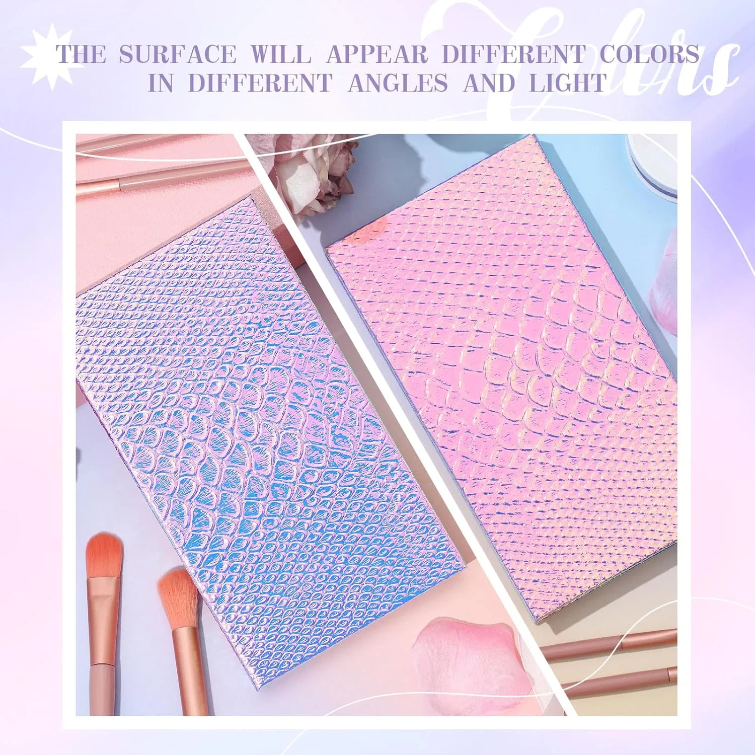 Магнитная палитра для теней Mermaid 2 шт с зеркалом и наклейками Dansib Fish Scales — фото 4