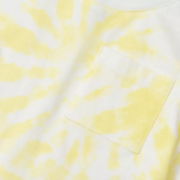 Футболка с карманом для девочек 2-16 лет Meet and Greet Lands' End, цвет yellow tie dye — фото 2
