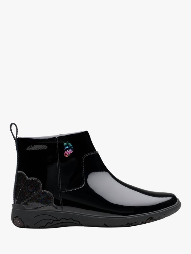 

Детские ботинки Relda Glow K из кожи Clarks, Black