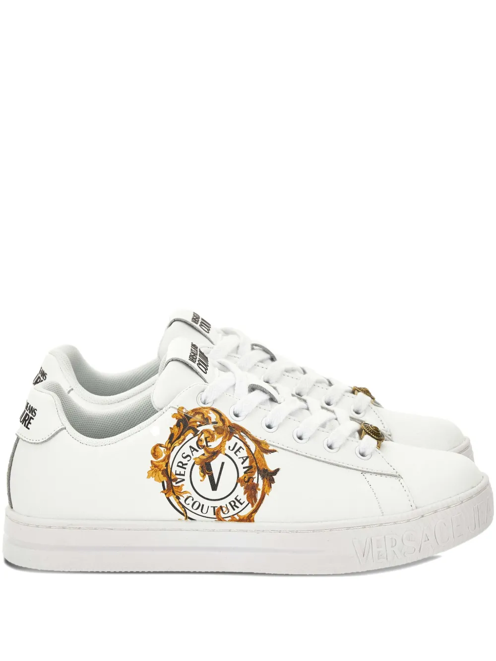 Кроссовки с принтом Barocco Versace Jeans Couture, белый