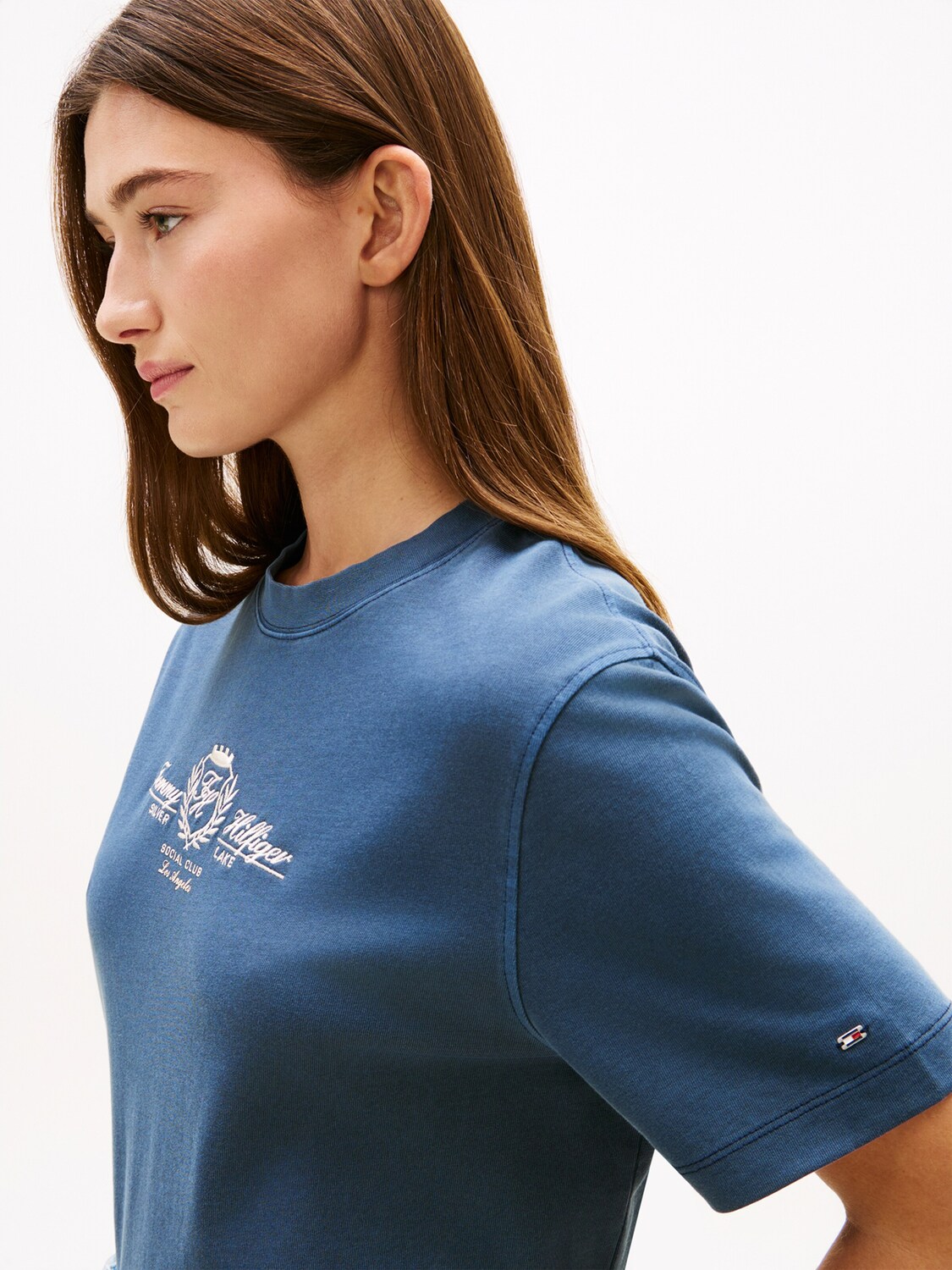 TOMMY HILFIGER Футболка в цвете горечавки — фото 2