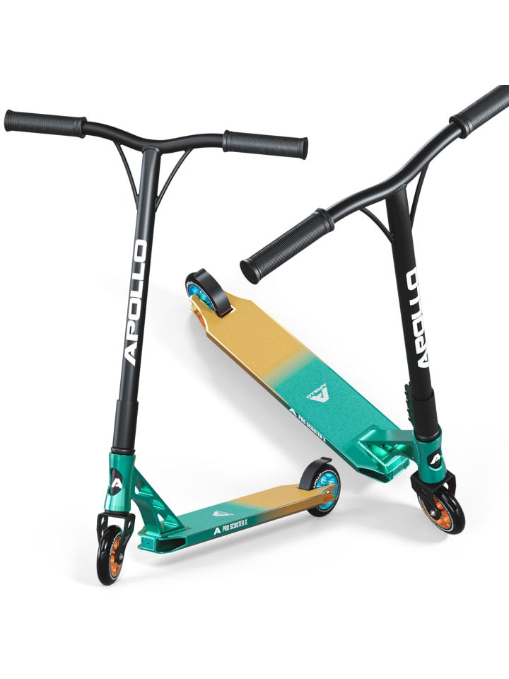 

Apollo Трюковый самокат "Genesis Pro X - Turquoise/Gold" в бирюзово-золотом цвете