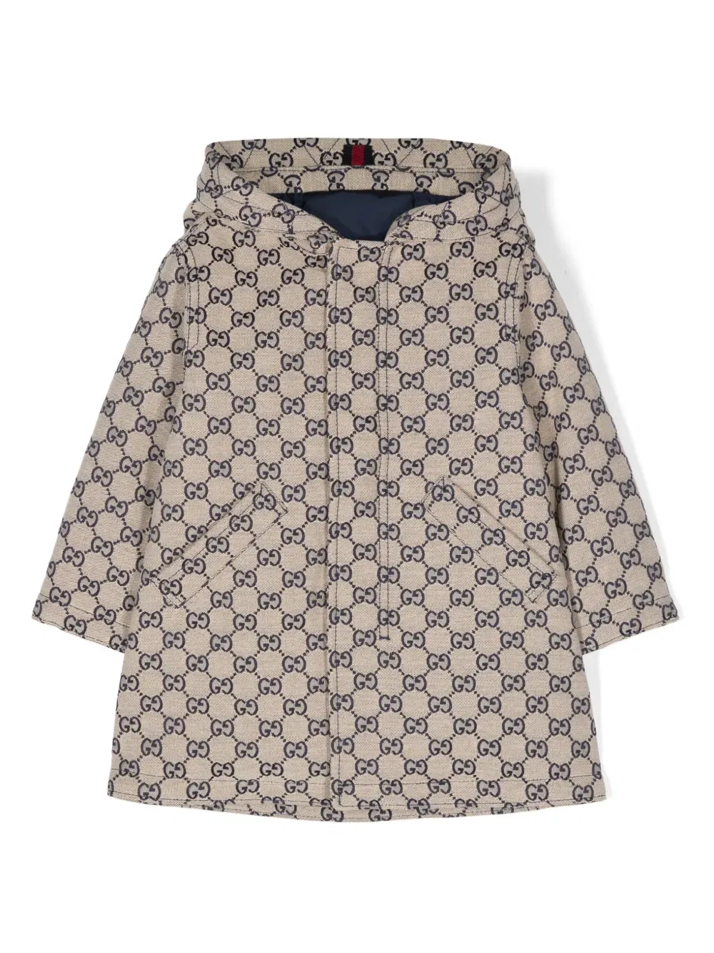 Куртка с капюшоном из парусины GG Gucci Kids, нейтральный