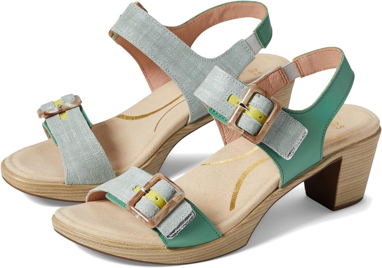 

Туфли Naot Mode, цвет Jade/Teal/Lime/Soft Silver Leather Combination