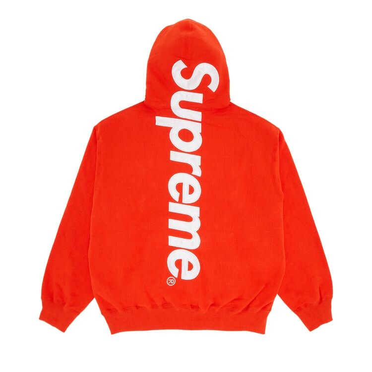 Толстовка Supreme Satin Appliqué Hooded Sweatshirt Bright Orange, оранжевый — фото 2