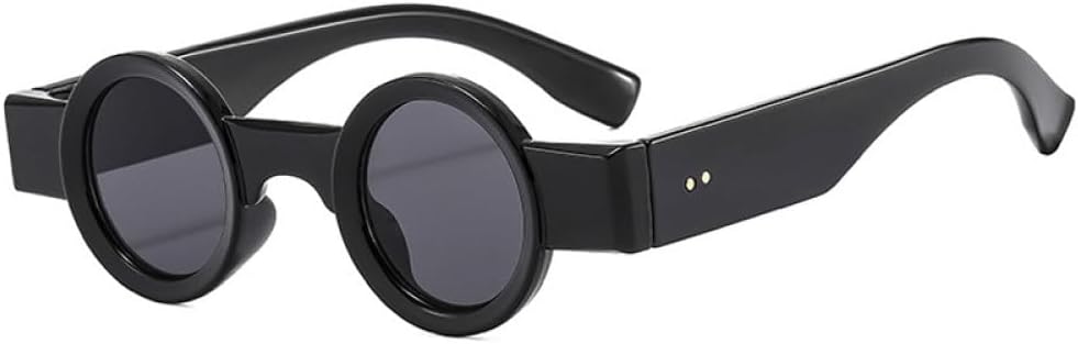 

Популярные модные маленькие круглые солнцезащитные очки для женщин в стиле ретро-панк, солнцезащитные очки UV400 для мужчин, прозрачные линзы Ocean, модные солнцезащитные очки с заклепками generic, Black Grey