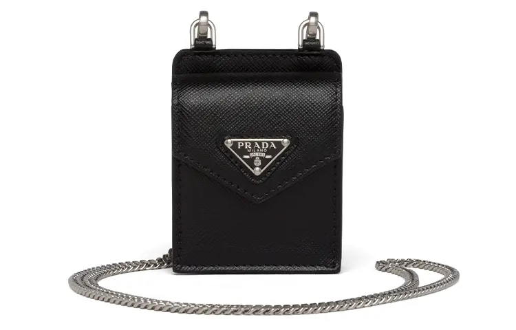 

Prada Кожаный чехол для наушников через плечо, унисекс, черный