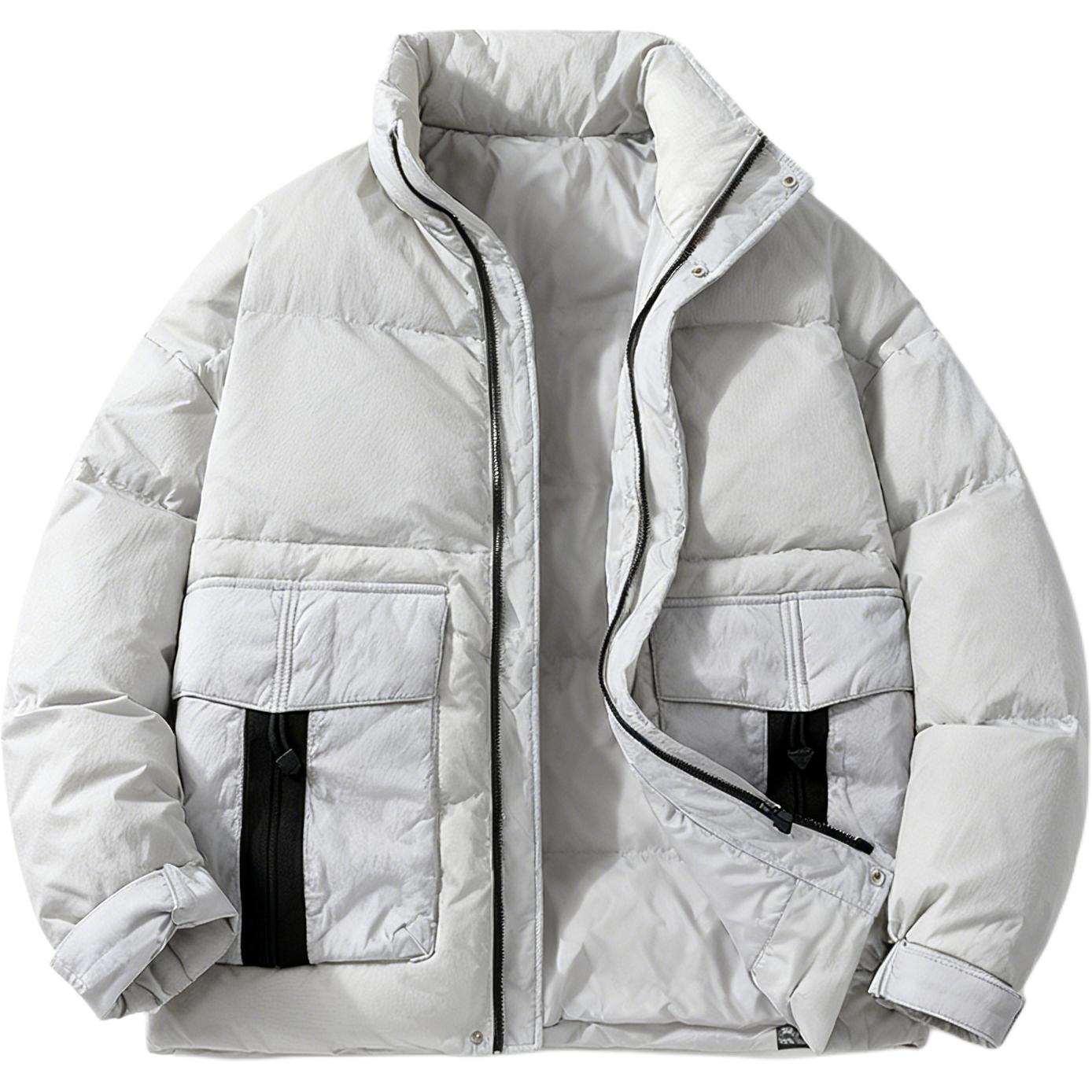 

Пуховик Unisex Stand Collar Moderate Others VanCamel, серебро белый