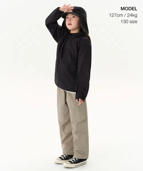 Ветровка детская MUSINSA STANDARD KIDS, лёгкая, чёрная — фото 2
