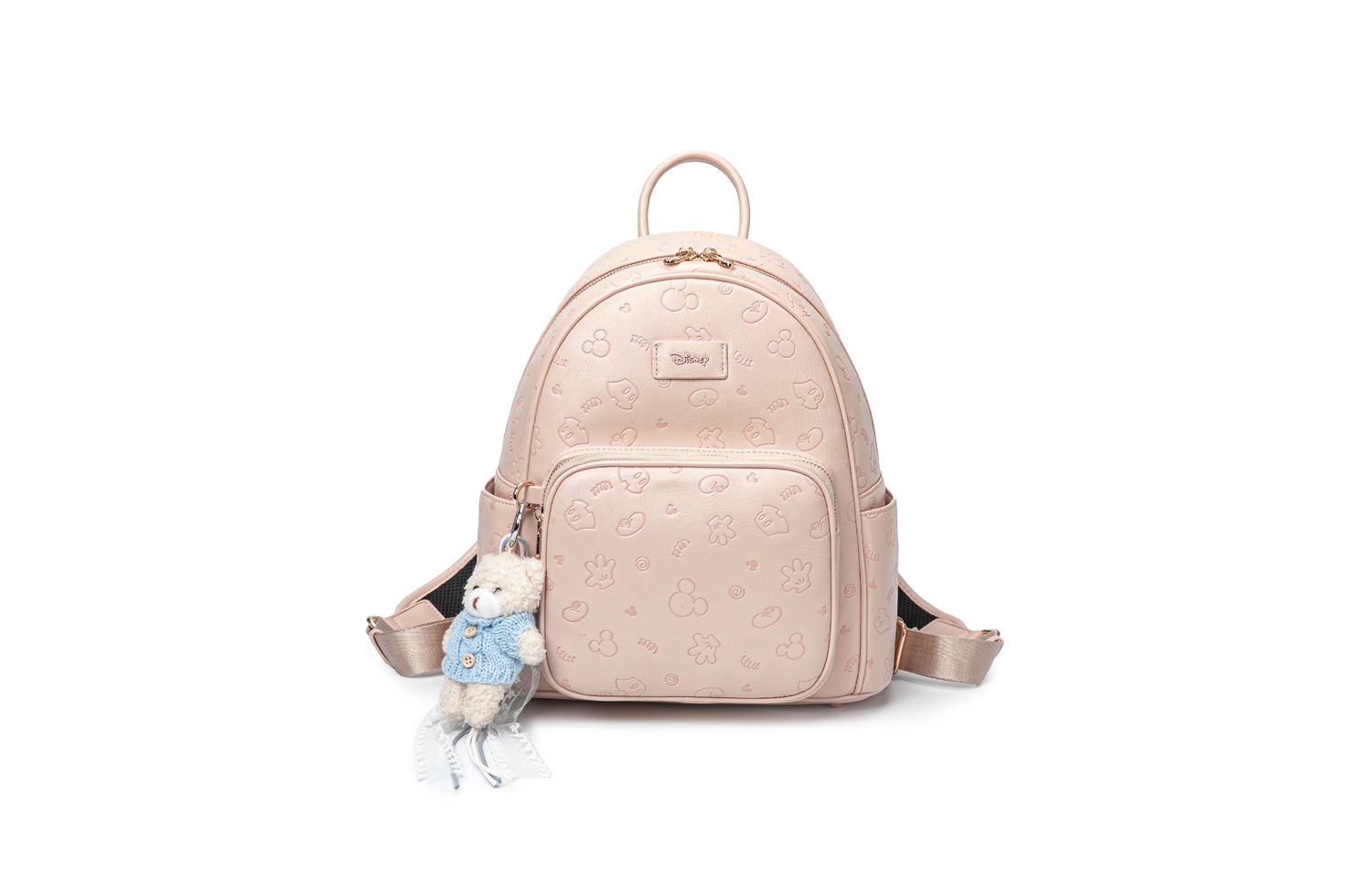 

Disney Микки рюкзак из полиуретана средний женский розовый кремовый белый, Pink+Bear Pendant