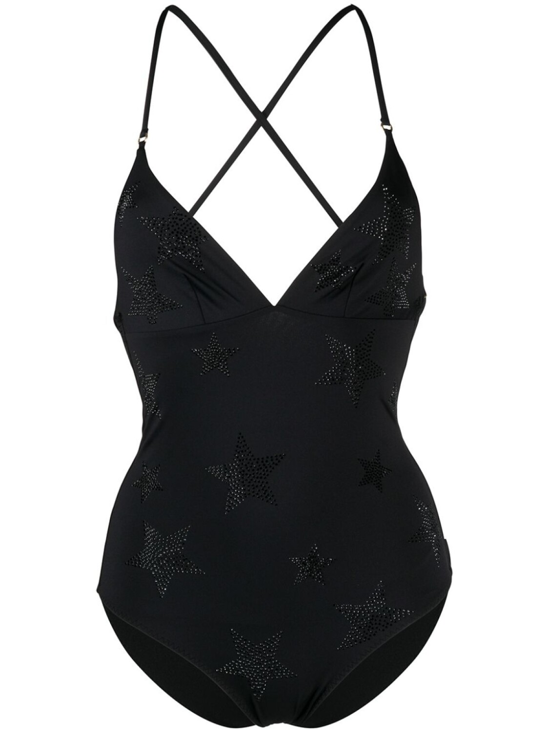 

Stella McCartney купальник с бретелями и кристаллами, черный