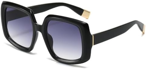 

Винтажные квадратные солнцезащитные очки 2027 года, разноцветные, для женщин, модные градиентные, с защитой от УФ-излучения UV400, для мужчин, в стиле панк MTZJH, Black Gray Gradient