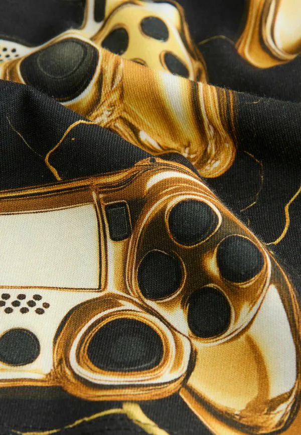 Футболка с коротким рукавом и стандартным принтом по всей поверхности Next, Black Gold Controller — фото 2