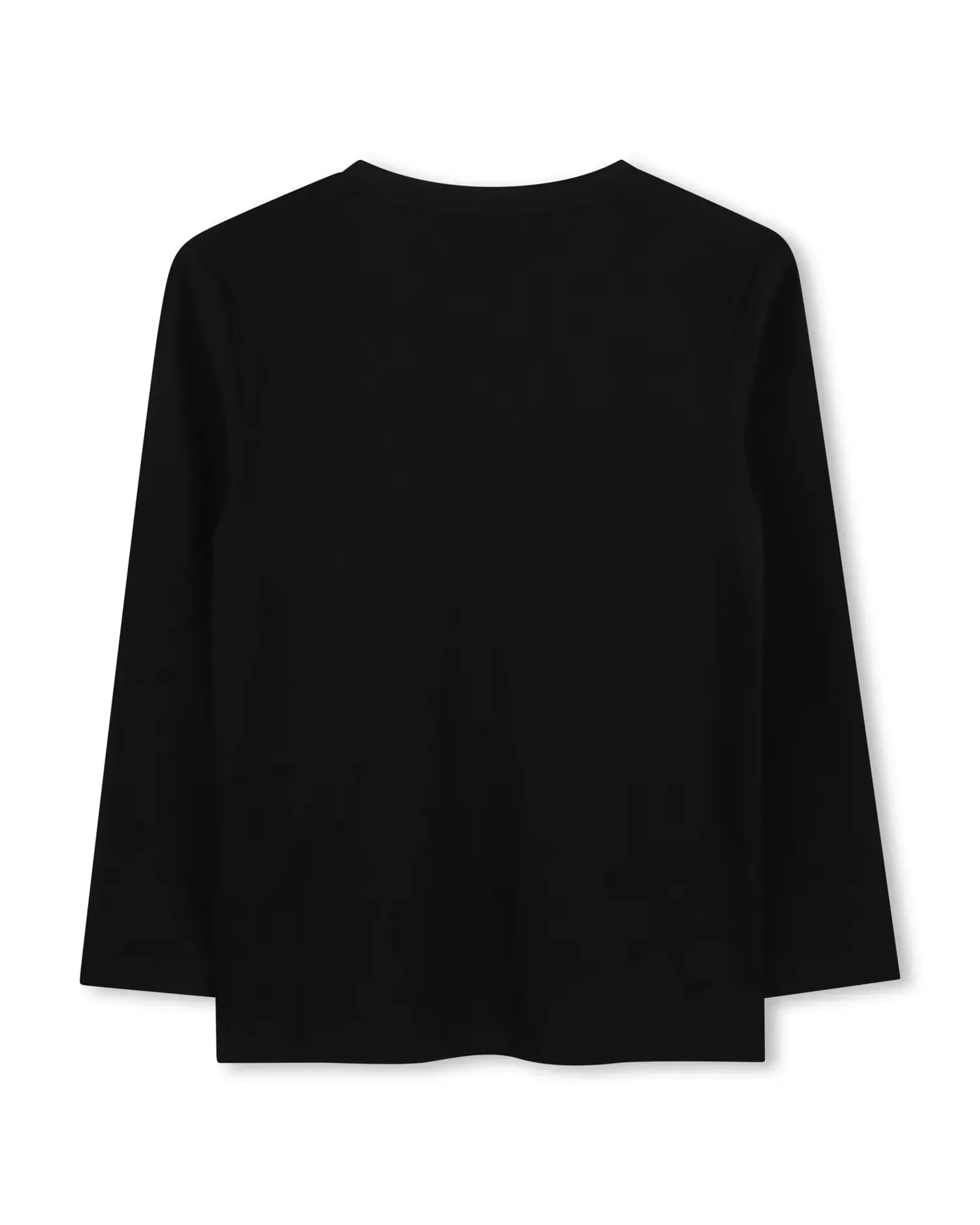 Детская длинносливная футболка с рисунком на передней части из хлопка BOSS Kidswear, черный — фото 3