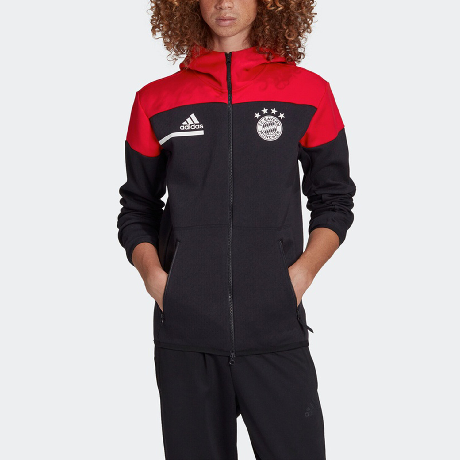 Куртка мужская черная/красная Adidas, черный/красный — фото 3