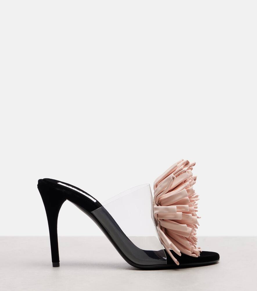 Асимметричные мюли с цветочной аппликацией Alaïa, Rose Pale — фото 4