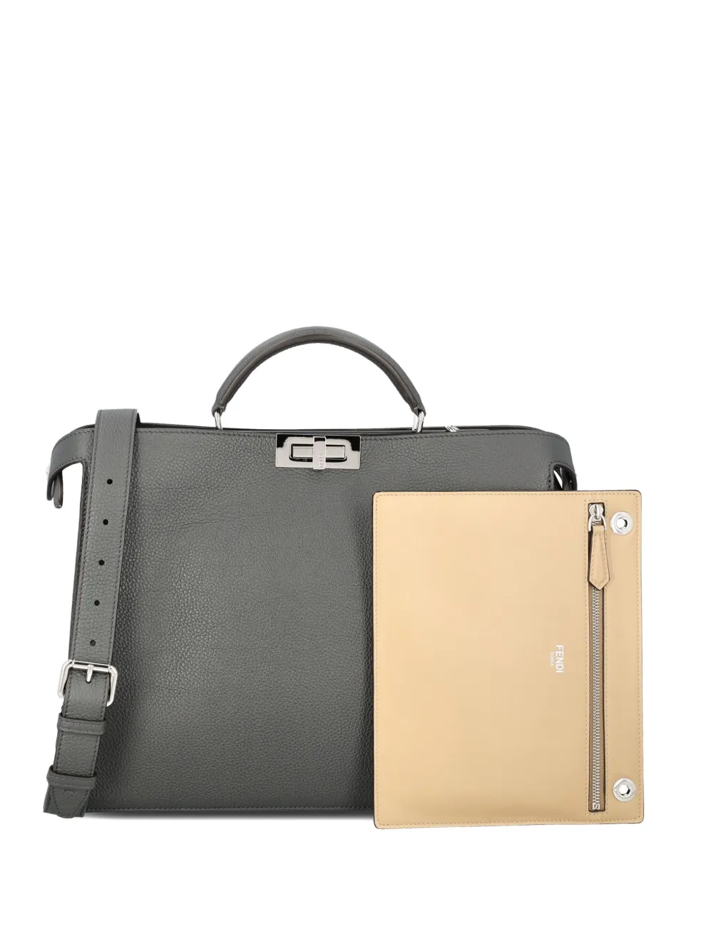 

Сумка-тоут Medium Peekaboo ISeeU FENDI, серый