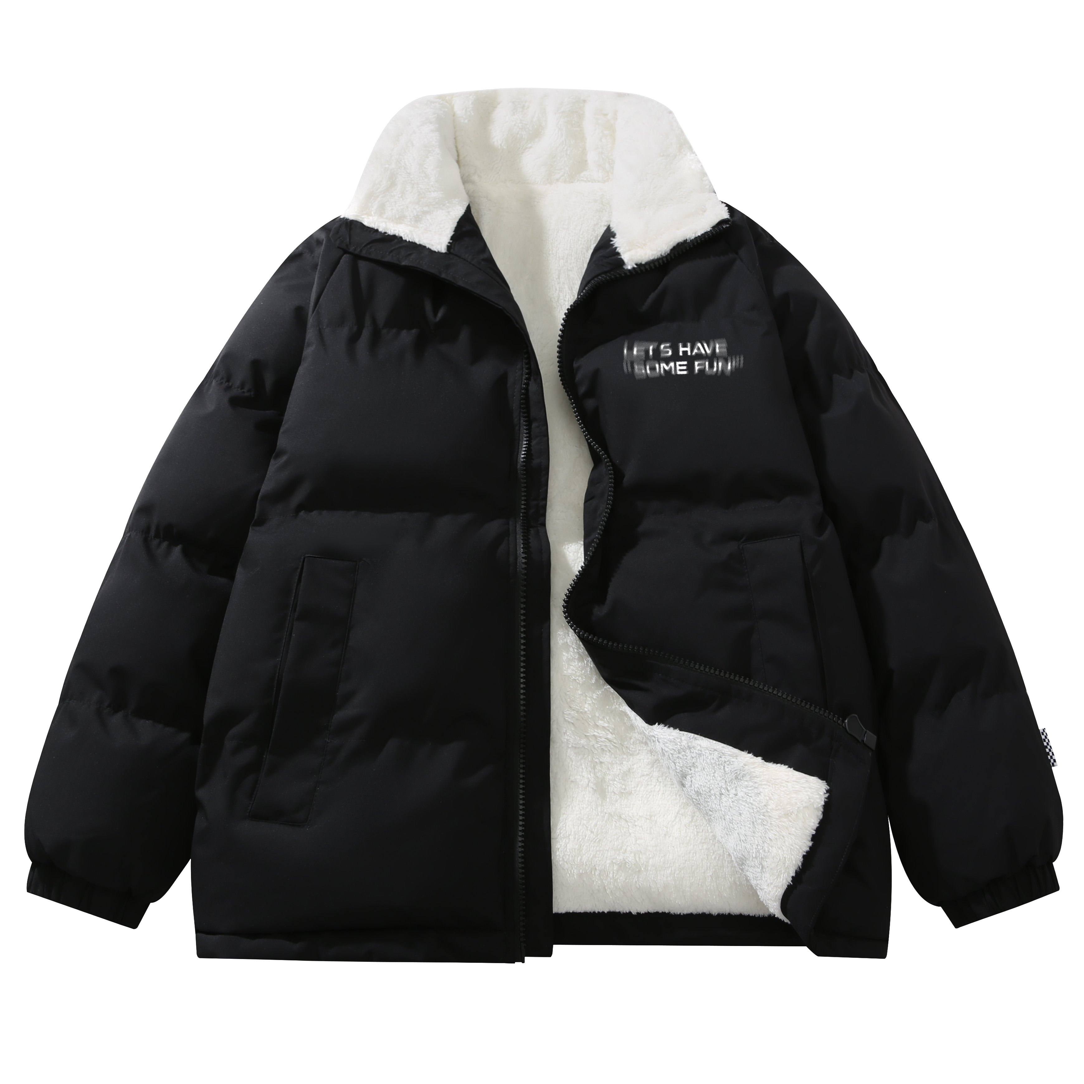 

TALKING TOM Пуховик Unisex, Black (Fleece-Lined)