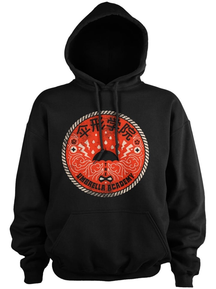 

Толстовка с капюшоном "Distressed Patch Big Tall Hoodie" черного цвета Umbrella Academy