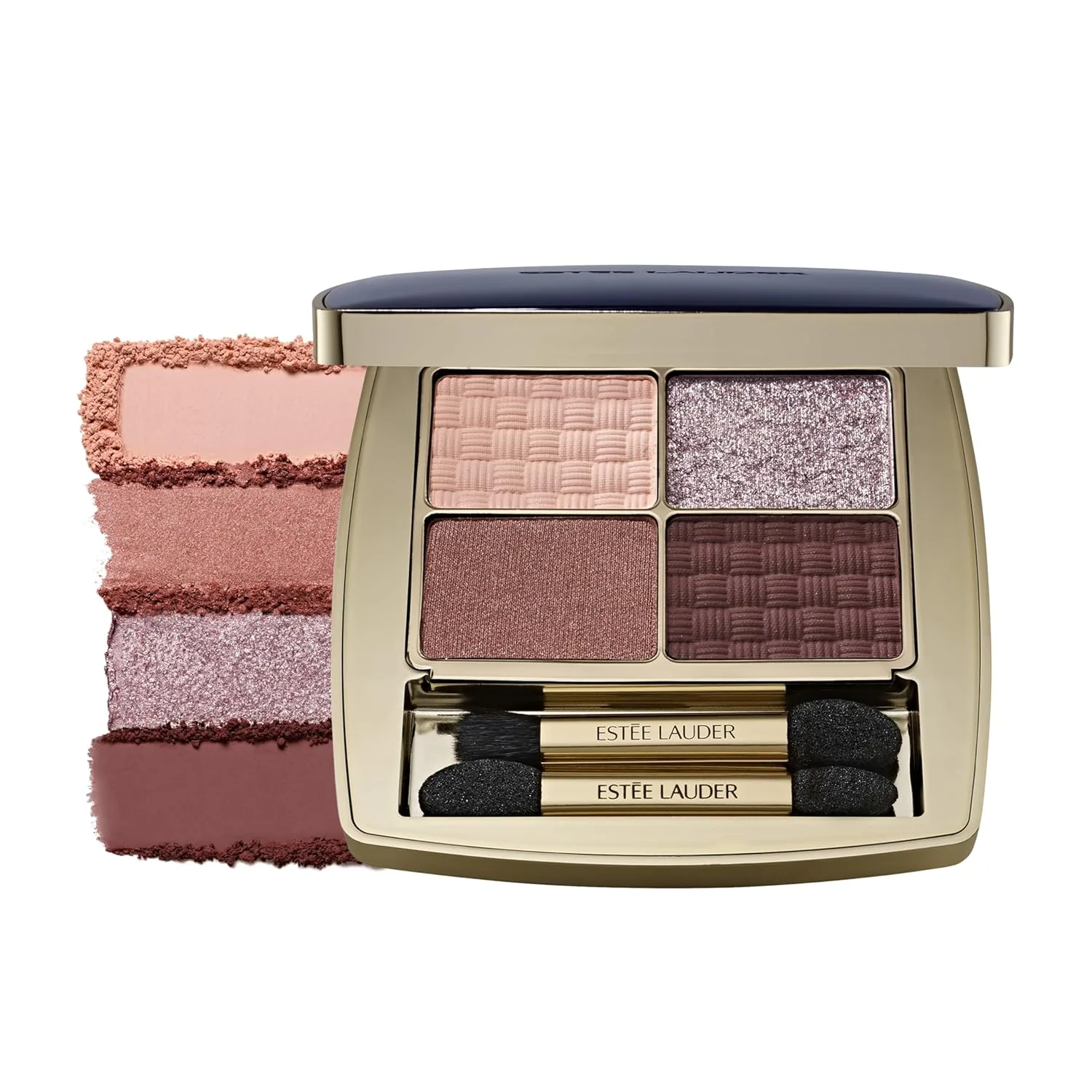 Палетка теней для век Estée Lauder The Essential Eyeshadow Quad Long-Lasting Palette | Shape, Sculpt, Magnify, 0.14 унции, Power Brunch - Multi: warm pale peach (matte), warm rose (satin), cool lilac (shimmer) and cool Bordeaux (matte)