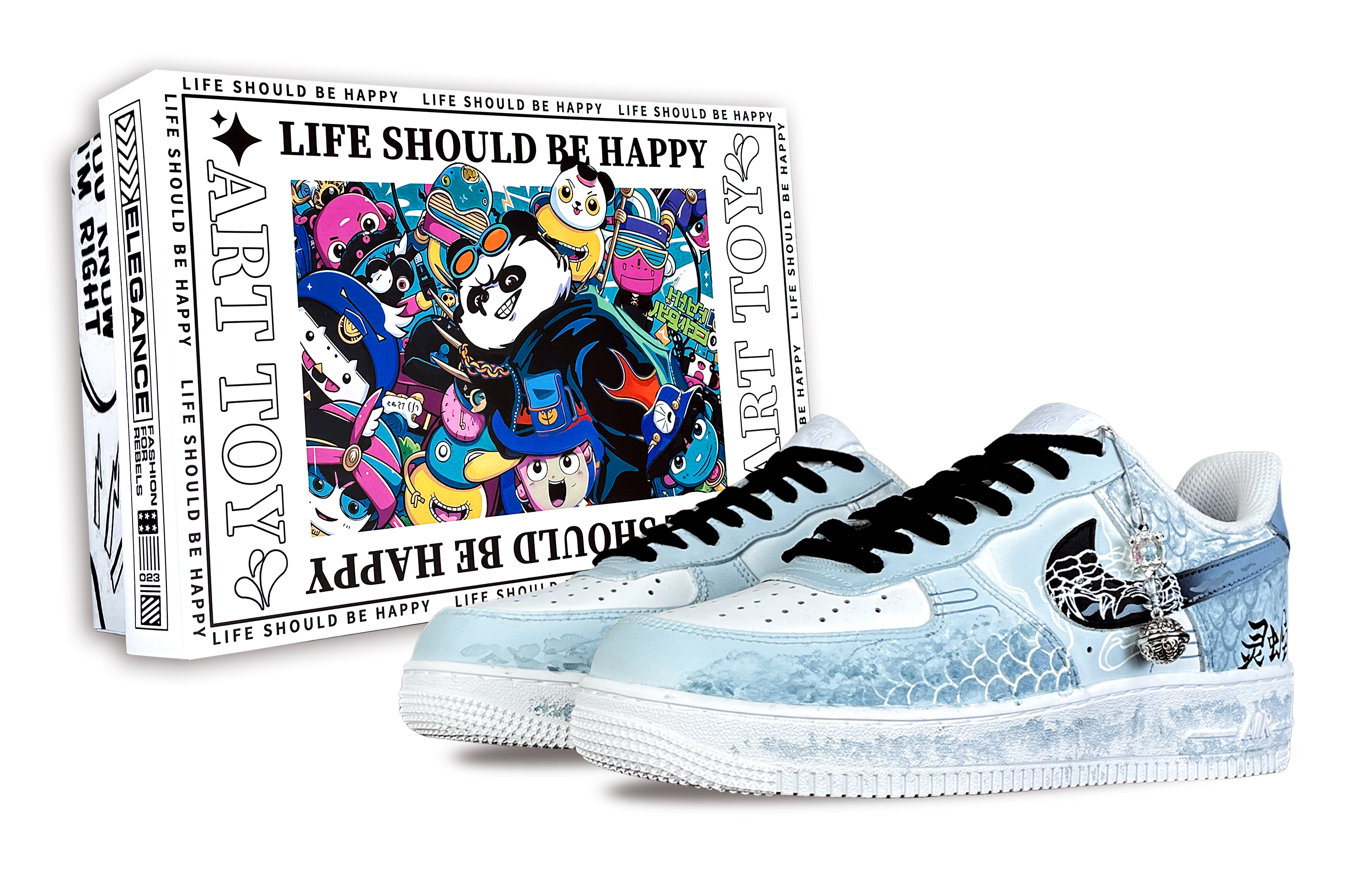 

Nike Кроссовки для скейтбординга Air Force 1 Fantasy Serpent с противоскользящей подошвой, износостойкие, мужские, белые, синие