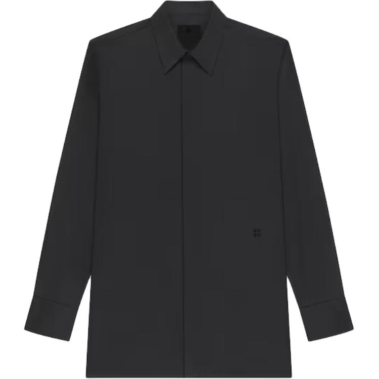 

Givenchy Мужская рубашка, черные, с острым воротником, средней высоты